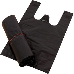 High Quality Factory Wholesales Plain Black and <b>White</b> T-shirt <b>Plastic</b> Bags with Handles - Product Image 1