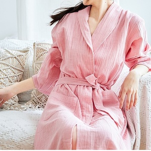 Áo Choàng Nữ Bằng Vải Bông Mỏng Áo Kimono Mềm Nhẹ Áo Choàng Tắm Cho Bà Bầu Áo Choàng Tắm Mặc Nhà - Product Image 3