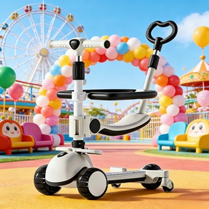 Patinete Infantil Plegable de 3 Ruedas con Luces y Pantalla Digital, con Asiento para Niños y Niñas - Product Image 1
