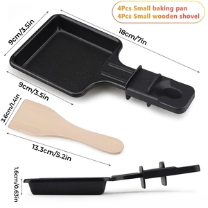 Portable Mini poêle à rôtir antiadhésive double table à fromage aux chandelles poêle à fondre spatule à griller pour fromage <span class=keywords><strong>Raclette</strong></span> fromage grillé - Product Image 2