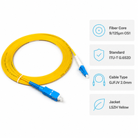 Cordon de brassage fibre optique simplex SC UPC vers LC UPC monomode 9/125 µm jaune gaine LSZH 1m 2m 3m 5m 10m FTTH LAN WAN