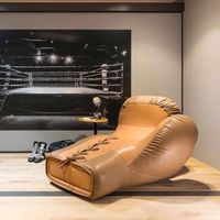 Sillón Reclinable de Diseño Creativo con Tapicería de Cuero, Estilo Moderno y Lujoso para Sala de Estar o Dormitorio