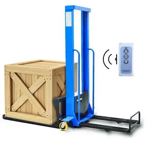 Piccolo impilatore di sollevamento autocaricante 500kg carrello elevatore semielettrico portatile autocaricante impilatore pallet