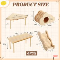 Ensemble de jouets en bois pour hamsters : maison cachée, échelle d'escalade, pont en bois, tunnel, plateforme pour cage de rat et cochon d'Inde
