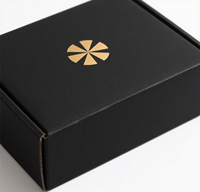 Caja de Cartón Corrugado Negra con Impresión en Dorado Personalizada, Caja de Regalo de Lujo para Perfumes y Cosméticos, Empaque para Minoristas de Marcas de Fragancias