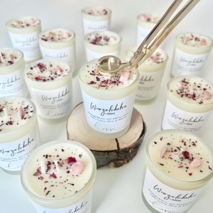 Bougie de gemme infusée de cire de soja de marque de distributeur de luxe personnalisée bougie parfumée <span class=keywords><strong>magique</strong></span> avec fleurs sèches - Product Image 3