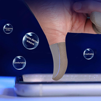 Manchon de pouce pour le jeu mobile, fibre de tissu argenté super conductrice, fonctionnement fluide, anti-transpiration, extrêmement fin