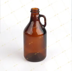 All In Brew Factory bottiglia di vetro ambrato 32 FLOZ 1000ML Beer Glass Growler California Style Beer Growler Bottle con tappo a vite