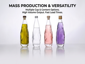 Botella de Vidrio Geométrica Personalizada de 500 ml para Aceite de Oliva, Venta al por Mayor Directa de Fábrica, Envase Premium Vacío para Vino, Licores y Bebidas, OEM - Product Image 2