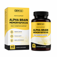 Capsules Alpha Brain pour la clarté mentale, le soutien cognitif et la performance cérébrale quotidienne, complément de bien-être OEM