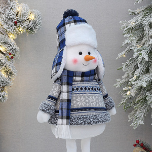 <b>Christmas</b> Snowman Telescopic Length Xmas Standing Plush Figurine Home Holiday Xmas <b>Gifts</b> Decorations - Product Image 5