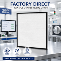 Filter HEPA Senbao Kustom Kapasitas Tinggi H13 Rangka Aluminium 99,99% Aliran Udara Laminar Kondisi Baru Panel Lipat Industri