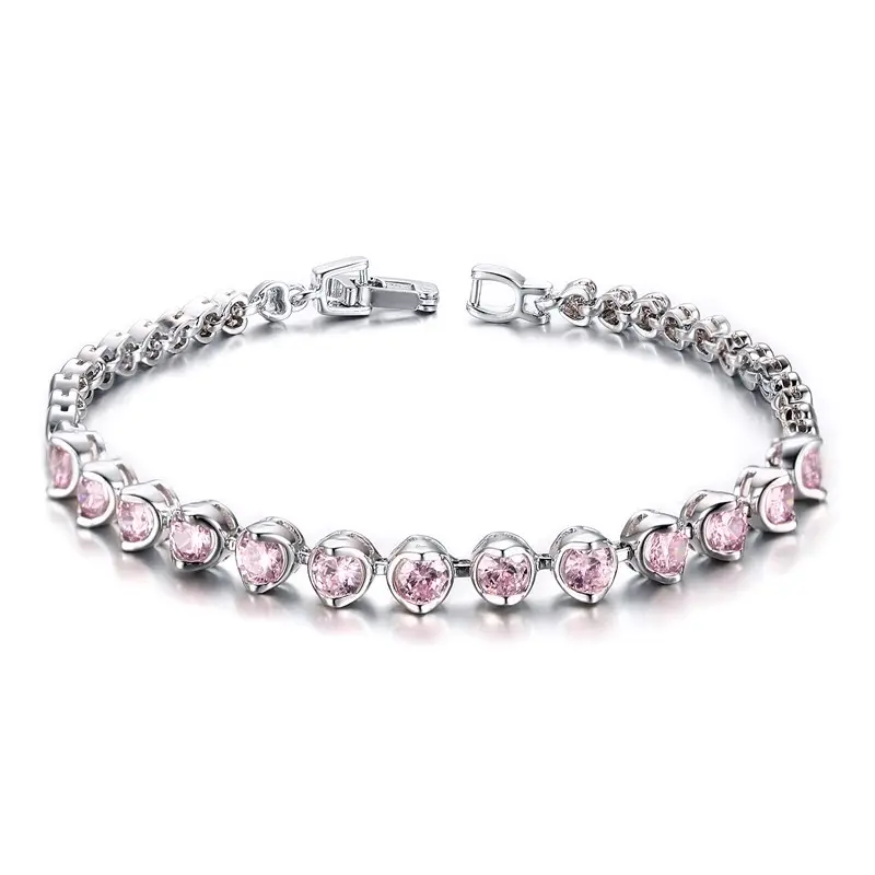 Donna di Modo di Vendita CALDA di Lusso Del Braccialetto di Rame Con Argento Placcato Catena Tennis Regolabile Braccialetto Zircone Bracciale Tennis