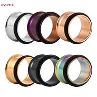 Evorte Vente en gros 0g 1G 316L Acier chirurgical Anneau de piercing de base pour oreille, tunnel, dilatateur d'oreille, plaqué or 18 carats