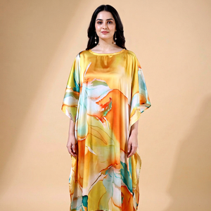 Wholesale Designer Turkish Style <b>Kaftan</b> Kurta Women Polyester Handmade Batwing Sleeves Regular Fit Flared Hem Short Party - Product Image 1