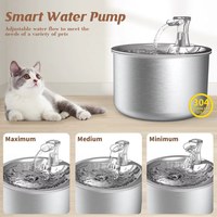 Fontaine à eau automatique pour animaux de compagnie, classique, luxueuse, moderne, solide, portable, élégante, étanche, en acier inoxydable pour chiens