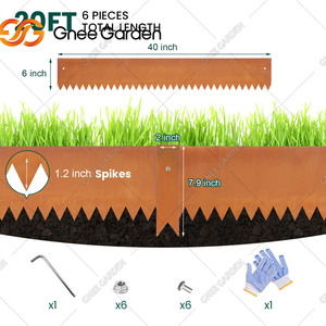 Bordure de jardin rectangulaire en maille d'acier respirante avec ornements en tissu de rétention de sol pour décorations extérieures - Product Image 6