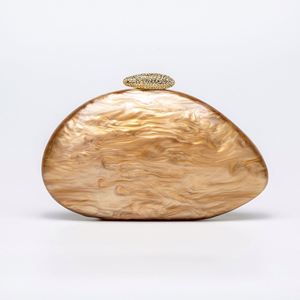 Nouvelle Arrivée : Pochette de Soirée de Luxe pour Femme, Magnifique Sac en Acrylique Coquillage Irrégulier avec Strass pour Mariage et Cérémonie Estivale - Product Image 6