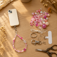 Kit de fabrication de bracelet de téléphone DIY avec perles, ensemble de fabrication de lanières de téléphone multifonctionnelles faites à la main pour enfants, jouet de bricolage de bijoux pour filles