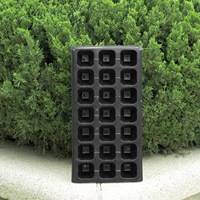 Plateau de semis rectangulaire en plastique noir profond à 21 alvéoles pour arbres forestiers et fleurs