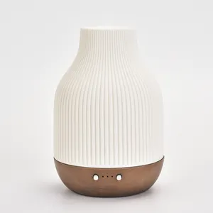 Soicare 2023 new arrival rubber wood base ceramic cover Ultrasonic Aromatherapy Diffuser