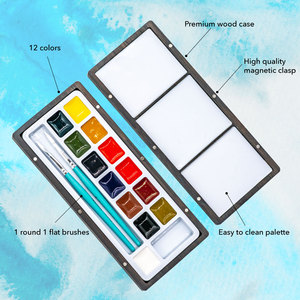Palette de <span class=keywords><strong>gouache</strong></span> solide ArtSecret WCS-806 série 13, boîte en bois avec pigments et pinceaux, fournitures artistiques pour artistes, papier - Product Image 6