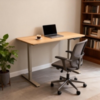 Bureau électrique à hauteur réglable avec double moteur, design moderne en bois, pour usage professionnel, bureau debout commercial