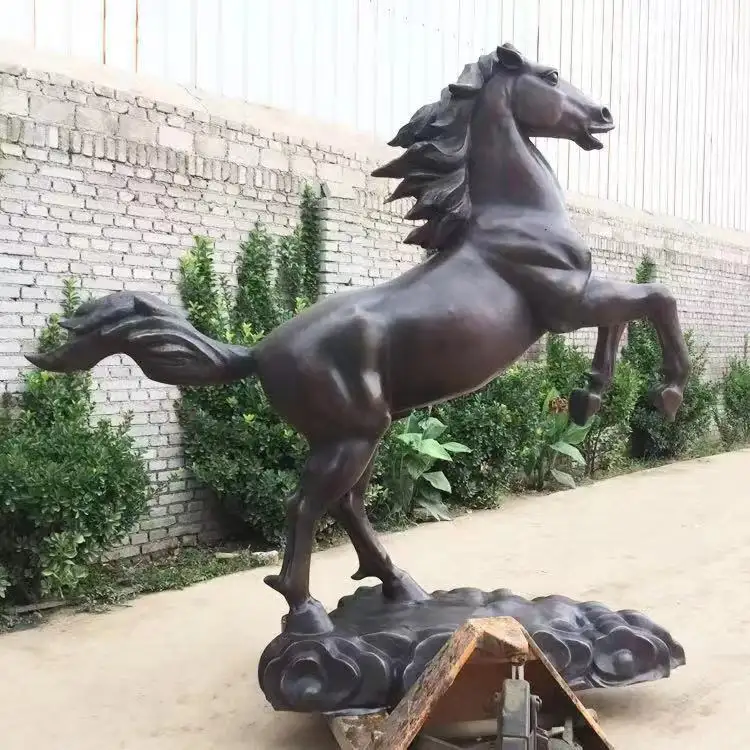 Antique Vườn Kích Thước Cuộc Sống Trang Trí Ngựa Điêu Khắc Kim Loại Bronze Horse Điêu Khắc