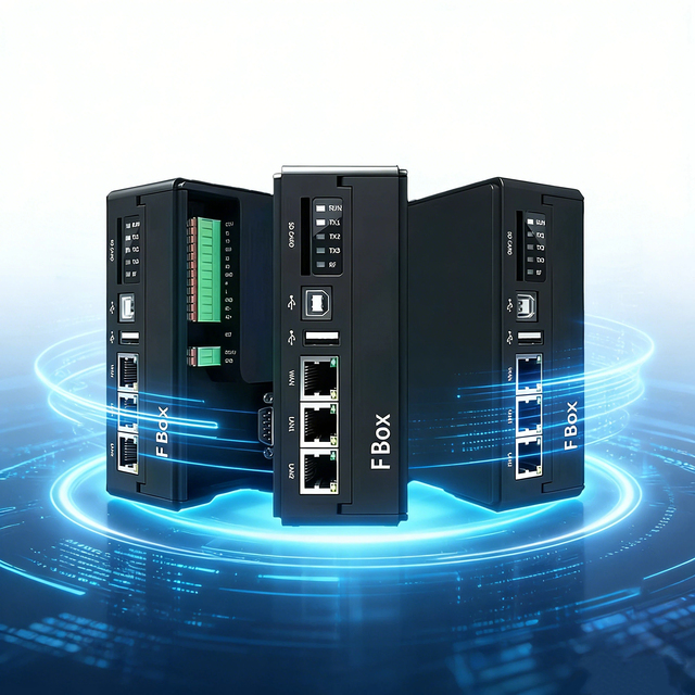 Industrial PLC Remote Monitoring Gateway FBOX, Triple Network 4G LTE/WiFi/Ethernet, Multi Protocol Edge Computing IoT Device