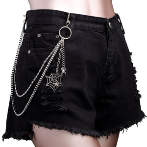 Cadena de cintura metálica con diseño de telaraña, aleación de zinc, doble anillo, accesorio de moda para Halloween, estilo urbano para mujer, cadena corporal estilo hip hop - Product Image 1