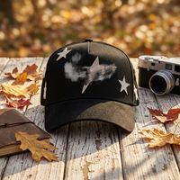 Gorra de Béisbol Estilo Vintage con Pedrería, Cinco Piezas, Estampado en Relieve y Bordado a Mano