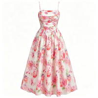 Robe corset moulante sans bretelles à imprimé floral estival, élégante et tendance, idéale pour les soirées et les fêtes