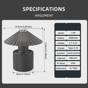 Dingdian LED phòng ngủ hiện đại USB có thể sạc lại 2000mAh LED bảng Bàn nightlight ngoài trời USB powered cảm ứng đơn giản bàn ánh sáng - Product Image 6