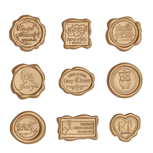 Pegatinas de cera rectangulares de lujo, pegatinas de sello de cera autoadhesivas, pegatinas de sello de cera de boda personalizadas en relieve con logotipo - Product Image 2