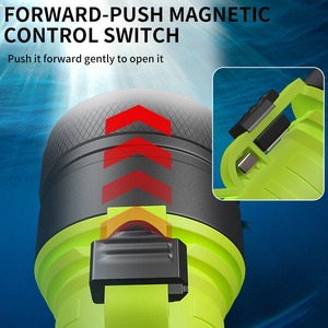 D456 Diving Flashlight 10W LED Rechargeable Type C Magnetic <b>Switch</b> Amphibious High Intensity Dive Light - Product Image 5