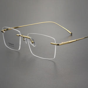 Gọng kính cận thị nam bằng titan nguyên chất, in họa tiết, thời trang, dành cho mặt nhỏ, nhẹ, không viền - Product Image 4