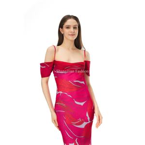 Vestidos de Moda Primavera 2025 Rojos con Estampado Floral, Novedad en Moda Casual de Alta Calidad para Mujer, Vestidos Bordados - Product Image 2