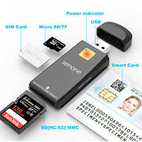 Lector de Tarjetas USB Tipo C 3 en 1 SCR311 Premium para Tarjetas de Memoria SD, MMC, SM y Micro SD