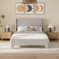 Modernes Schlafzimmerbett mit Hoher Weicher Rückenlehne und Verkürztem Fußende für Wohnmöbelprogramme