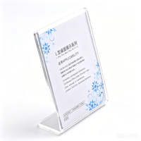 Présentoirs de table en acrylique en forme de L de 3 mm d'épaisseur, format A5, pour menus personnalisables, cartes de table, présentoirs transparents de bureau