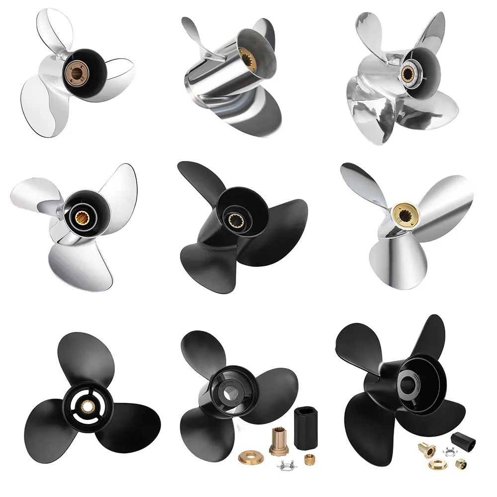 Wholesale Stainless 25hp Outboard Boat Engine Propeller Aluminum 90hp 100hp Outboard Steel Boat Propeller For Mercury Engines