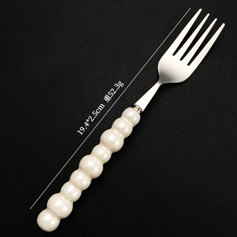 9-bead handle - pink silver dessert spoon
