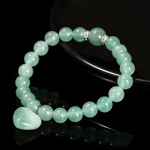 JD GEMS Wholesale Natural <strong>Stone</strong> Gemstone 8mm Rose Quartz Bracelet Healing Crystal <strong>Jade</strong> <strong>Stone</strong> Bracelet with Heart Pendant Charm - Product Image 2