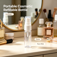 Botol Semprot Plastik Transparan 15ml 10ml dengan Tutup Pompa Tekan, Atomizer Parfum Kosmetik Mini Isi Ulang