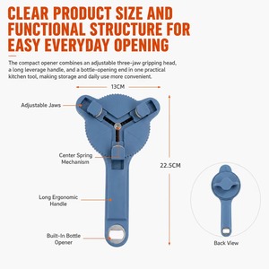 Abridor de tapas magnético de acero inoxidable, abridor de botellas multifuncional para diámetro de 2,5-9,5 cm, abridor de latas de cerveza y vino ajustable, herramienta de cocina - Product Image 2