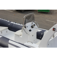 Bateau pneumatique bleu foncé de 18 pieds, modèle Rib 540, certifié CE, en PVC ou Hypalon, bateau de mer RIB-540B
