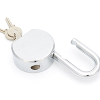 Cadenas rond en acier chromé de 65 mm, robuste, anti-effraction, avec cylindre en laiton de haute qualité
