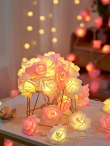 14.7 Ft Flower Fairy Lights 30 LEDs Flower Lights Room Decor Pink White Rose Flower String Decorations Rose Lights