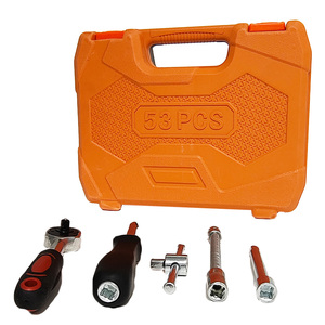Kit de réparation automobile professionnel 53 pièces avec douilles à cliquet en alliage d'aluminium de qualité industrielle, embouts de 1/4 de pouce et poignées - Product Image 6