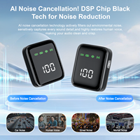 Microphone Lavalier Sans Fil avec Boîtier de Charge, Enregistrement Sans Perte, Moniteur en Temps Réel, pour Interviews en Extérieur et Diffusion en Direct